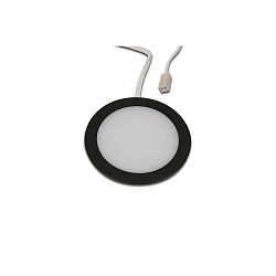 LED M�bel-Einbauleuchte FAR 58, IP44/IP20, rund, � 6.5cm, LED-24-Stecker, CRi >90, 3W 3000K 225lm 115�, schwarz matt