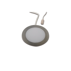LED M�bel-Einbauleuchte FAR 58, IP44/IP20, rund, � 6.5cm, LED-24-Stecker, CRi >90, 3W 4000K 225lm 115�, Edelstahl-Optik