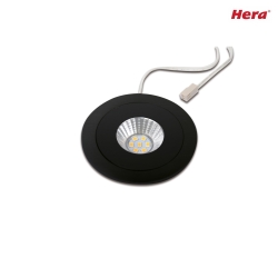 Recessed LED spot with reduced glare-effects, metal casing, ca. 2700K, locking hook mounting