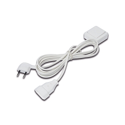 Aufbau-Schalter SAQ quadratisch 6 x 6cm, IP20, 220-240V, max. 2.5A, mit 200cm Eurostecker + 200cm Eurokupplung, wei�