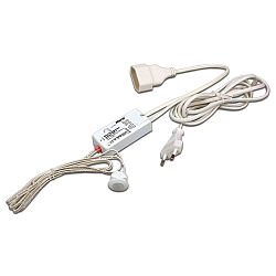 Mini motion detector PIR 1 with 200cm connecting cable incl. Euro plug + 15cm SK2 Euro coupling + 140cm sensor line, white