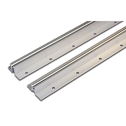 Schlitzschiene PS Mini A for shelfboards, 200cm, anodised alu, with invisible 24V DC current conduction
