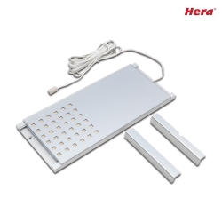 Flat LED under-cabinet luminaire LED L-Pad, LED24 connection, CRi>90, dimmable, 7.5W 3000K 480lm 110, anodised alu