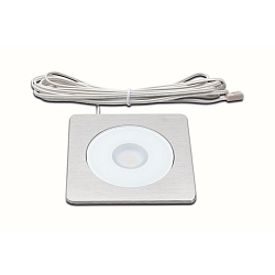 Recessed LED spot AQ 78-LED, angular, 9 x 9cm, with LED24-plug, CRi>95, glare-free, fixed, 7.5W 3000K 450lm 80�, white