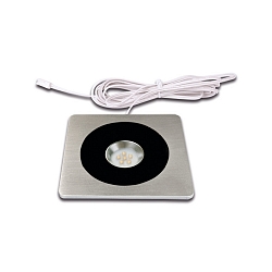 Recessed LED spot AQ 78-LED, angular, 9 x 9cm, with LED24-plug, CRi>95, glare-free, fixed, 7.5W 3000K 450lm 80�, black