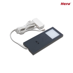 LED under-cabinet luminaire LED Slim-Pad F, IP20, with IR dimmer, homogeneous area light, LED24 connection, 5W 3000K, black