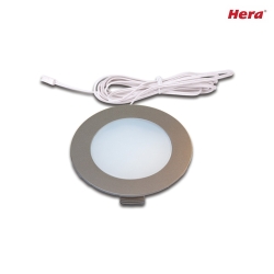Recessed LED panel luminaire FR 78-LED, IP44, LED24 connection, CRi>90, 4W 3000K 270lm 110, inox look
