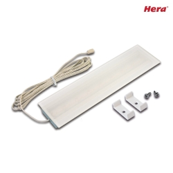 LED under-cabinet luminaire LED Glas-Line, LED24 connection, 22cm, anodised alu / satined real glass, 3.8W 3000K 240lm 110