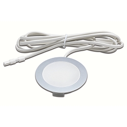 HV LED Fl�chenleuchte FR 68-LED, Einbau / Aufbau, IP20, 230V HVLCS Steckerkabel 200cm, 3W 4000K 200lm 110�, Chrom matt