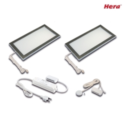 2pc. set of LED under-cabinet luminaire LED SKY 6W with sonar dimmer + LED transformer LED 24 / 30W, 3000K, inox look