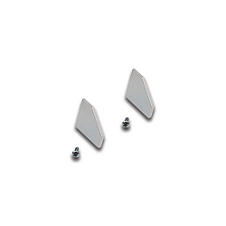 2er Set Endkappe f�r LED Eckprofil 19mm, mit Befestigungsschrauben, Alu eloxiert