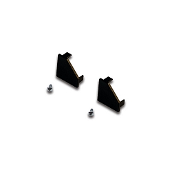 2er Set Endkappe f�r LED Eckprofil 19mm, mit Befestigungsschrauben, schwarz