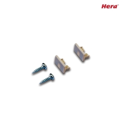 2pc. set of end cap for surface mount LED profile, 15/8mm, with fastening screws, anodised alu