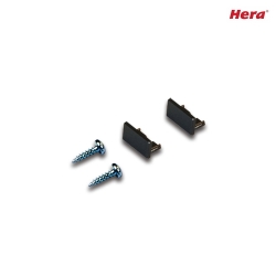 2pc. set of end cap for surface mount LED profile, 15/8mm, with fastening screws, black