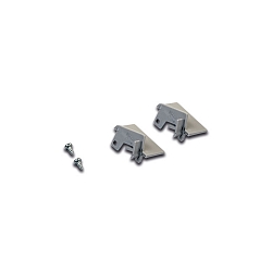 2er Set Endkappe f�r LED Einfr�s-Profil A, 24mm, mit Befestigungsschrauben, Alu eloxiert