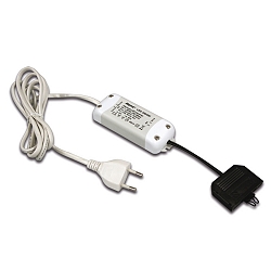 Trafo LED 350/9W Anschlussleitung 200cm, mit Eurostecker, 9-fach Verteiler + 8 Kurzschluss-Stecker