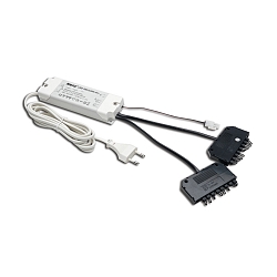 Trafo LED 350/2x 9W DIM 2 x 9-fach, Verteiler + je 8 Kurzschluss-Stecker