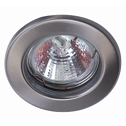 Heitronic Recessed spot round, brushed stainless steel, GU5,3, max. 50W