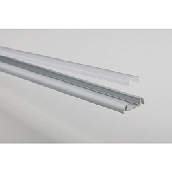 Aluminium Aufbauprofil, 100cm, Abdeckung P2-1 opal, inkl. 2 Endkappen mit Kabeldurchf�hrung