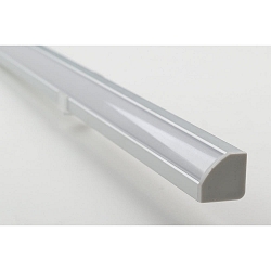 Aluminiumeckprofil rund 100cm, opale Abdeckung, inkl. 2 Endkappen mit Kabeldurchf�hrung