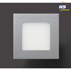 LED Einbauleuchte NIZZA Panel, IP20, ECKIG, 10.7cm, 3.5W 2700K 95lm 120°, Silber