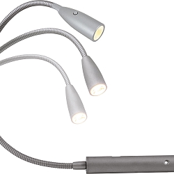 LED Reading lamp BERTA, 15W, 3000K, 65lm, IP20, flex arm, silver