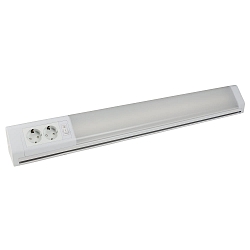 LED Unterbauleuchte BONN, 3000K, mit 2 Steckdosen + Schalter, 106cm, 20W