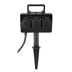 Erdspie�-Energieverteiler DUBAI, IP44, max. 16A / 3680W, mit 150cm Steckerkabel, 3-fach