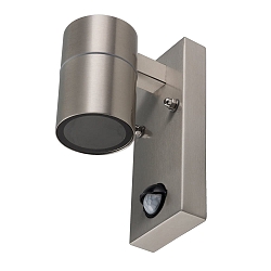 Au�enwandleuchte GRENADA, IP44, GU10, V2A, mit PIR-Sensor, edelstahl