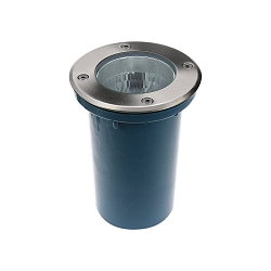 Bodeneinbaustrahler BERLIN 2, 230V, IP67, E27, V2A Edelstahl 304 / Alu-Druckguss / Glas klar, starr, rund