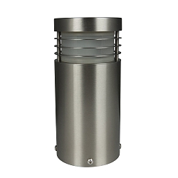 Outdoor Sockelleuchte ARUBA, IP44, 21cm, E27 max. 6W, V4A Edelstahl / PVC matt, seeluft-bestndig