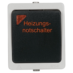 Aufputz-Feuchtraum Heizungsnotschalter, beleuchtet, 2-polig, IP54, anthrazitgrau