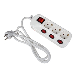 Tischsteckdose, IP20, 3-fach, wei�