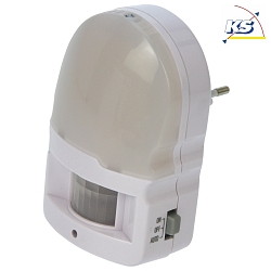 LED Bewegungsmelder für die Steckdose, 230V, IP20, 3 neutralweiße LED, Tag-/Nachtsensor, weiß