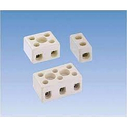 Porzellanklemmen, 3-polig, f�r Kabel bis 2.5mm�, wei�