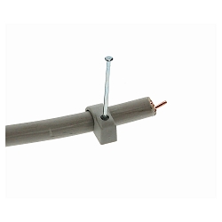 Nagelschellen 100er Pack, flexibel, f�r Kabel � 0.7-1.1cm, mit N�geln 2.3cm, grau