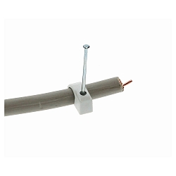 Nagelschellen 50er Pack, flexibel, f�r Kabel � 1-1.4cm, mit N�geln 40mm, grau