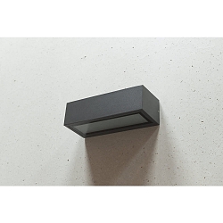 Au�enwandleuchte MADURA, IP54, eckig, Up/Down, mit optionaler Abschattungs-Platte, E27, anthrazit / Glas innenmattiert