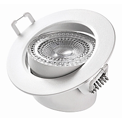 LED Recessed spot DL7002, round, 38�, 5,5W, 3000K, 400lm, IP44, swiveling, white