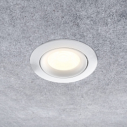 LED Einbaustrahler DL6808, rund, 6W, 3000K, 400lm, IP54, 38� schwenkbar, dimmbar, wei�
