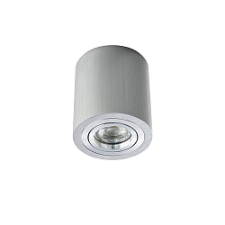 Aufbaustrahler ADL9001, IP20, rund, GU10 max. 5W, 25� schwenkbar, Anschlusskabel mit Klemme, aluminium geb�rstet