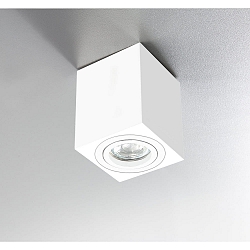 Surface mounted spot ADL9001, square, GU10, IP20, 25� swiveling, white