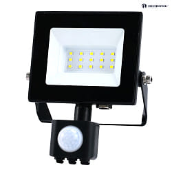 floodlight BOLTON 2.0 with sensor, with open cable IP44, black 