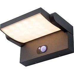 Solar LED Wandleuchte ARONA, IP54, mit IR-Sensor, 3.5W 3000K 300lm, Diffusor 340� drehbar, Alu-Druckguss / PC, anthrazit
