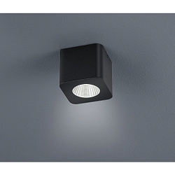 LED Aufbau-Downlight / Badleuchte OSO, IP44, eckig, 7.5W 2700K 370lm 40�, CRi >90, dimmbar, starr, mattschwarz