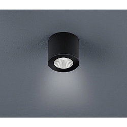 LED Aufbau-Downlight / Badleuchte OSO, IP44, rund, 7.5W 2700K 370lm 40�, CRi >90, dimmbar, starr, mattschwarz