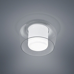 Deckenleuchte CANIO, E27, IP30, mattwei� / Innenglas opalwei�, Glas klar