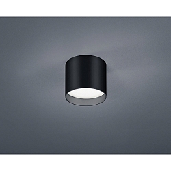 ceiling luminaire DORA round IP20, satined, black matt 