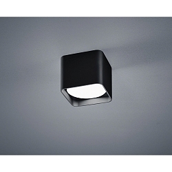 LED Deckenleuchte DORA, IP20, eckig, 7.5W 2900K 540lm, schaltbar, Aluminium / Glas, mattschwarz