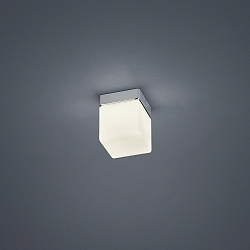 LED Bad-Deckenleuchte KETO, eckig, IP44, 6W 2900K 410lm, CRi >90, schaltbar, Stahl / Glas, chrom